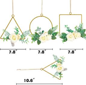 img 1 attached to FUNPENY LED Floral Hoop Wreath for Spring Summer Ramadan Decorations, Pre-lit Peony Flower Eucalyptus Wreath with Lights, Ideal Home Decor for Front Door, Wall, Indoor/Outdoor, Windows, Bedroom