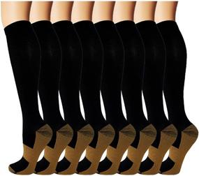 img 4 attached to 🧦 Copper Compression Socks: Boost Circulation for Men & Women during Medical Running, Hiking & Cycling - 15-20 mmHg