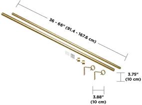 img 3 attached to 🔒 Набор штанги для штор Umbra Cappa: Стильный латунный дизайн с декоративными наконечниками, креплениями и фурнитурой, регулируемый по длине от 36 до 66 дюймов.