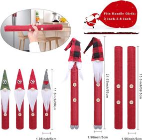 img 2 attached to 🎅 Christmas Decor Gnomes Handle Covers Set of 8 by CREPRO – Kitchen Appliance Handle Covers for Fridge, Microwave, Oven, Dishwasher – Festive Holiday Decorations and Protector