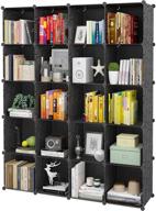 📚 kousi portable storage 20 cubes-14"x14" (sturdy load-bearing metal panel) modular bookshelf units, clothes storage shelves, room organizer in black логотип