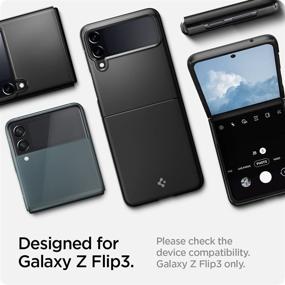 img 3 attached to 🌟 Spigen Air Skin Galaxy Z Flip 3 Case (2021) - Black: Ultimate Protection and Elegance