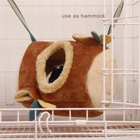 img 2 attached to 🐹 ABLAZEZAI Small Pet Cage Hanging Hammock - Guinea Pig Bed, Hamster Cage Accessories, Sugar Glider Squirrel Chinchilla Hideout - Swing Pet Hammock (Size L, Tree Stump)