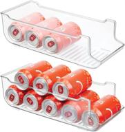 🗄️ mdesign large clear plastic can dispenser organizer bin for kitchen pantry, countertops, cabinets, refrigerator - holds up to 9 cans - bpa free, food safe - pack of 2 логотип