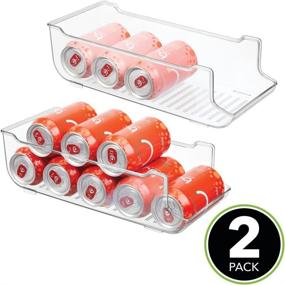 img 3 attached to 🗄️ mDesign Large Clear Plastic Can Dispenser Organizer Bin for Kitchen Pantry, Countertops, Cabinets, Refrigerator - Holds up to 9 Cans - BPA Free, Food Safe - Pack of 2