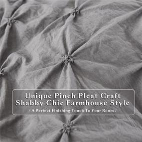img 1 attached to 💤 HIG Shabby Chic Queen Comforter Set Gray with Lace Ruffles - Pintuck Pinch Pleat Design - Ultra Soft Prewashed Lightweight Microfiber - 3 Piece Bedding Set with Two Shams (Brianna-Queen, Gray)