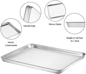 img 1 attached to 🍽️ Wildone Stainless Steel Baking Sheet with Rack Set - Non Toxic, Heavy Duty, and Easy to Clean - Includes 2 Pans and 2 Racks - 16 x 12 x 1 Inch Size