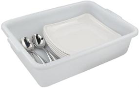 img 3 attached to 🧽 HOMMP 8 Quart White Small Bus Tub/Box, Small Rectangle Wash Basins, 4-Pack: Compact and Convenient Cleaning Solution