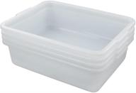 🧽 hommp 8 quart white small bus tub/box, small rectangle wash basins, 4-pack: compact and convenient cleaning solution logo