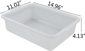 img 2 attached to 🧽 HOMMP 8 Quart White Small Bus Tub/Box, Small Rectangle Wash Basins, 4-Pack: Compact and Convenient Cleaning Solution