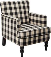 🪑 evete tufted fabric club chair by christopher knight home - black checkerboard логотип