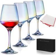 🍷 iridescent red wine glasses: elegant stemware for wine tasting, weddings, and special occasions - set of 4, 13 oz логотип