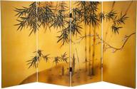 🎋 stylish and functional: oriental furniture 3 ft. tall double sided bamboo tree canvas room divider логотип