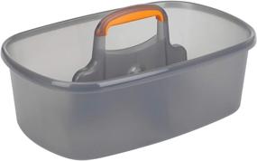 img 4 attached to Casabella Cleaning Handle Bucket: Rectangular Storage Caddy, Graphite - 1.5 Gallons in Gray and Orange