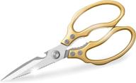 🔪 gold awinjoy kitchen scissors - heavy duty, sharp, dishwasher safe - ideal kitchen shears for cooking, meat, chicken, fish, poultry, herbs, bread - top kitchen accessories logo