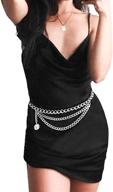 👗 ultimate style statement: women's trendy multilayer metal link waist chain with long tassel belly chains and waistbands - enhance your look with exquisite body jewelry logo