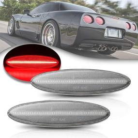 img 4 attached to Red LED Chevrolet Side Fender Lamps For 1997 1998 1999 2000 2001 2002 2003 2004 Chevy Corvette C5 Clear Lens Red Rear Replace Chevrolet Side Marker Light Kits 2Pcs