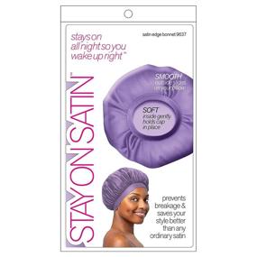 img 3 attached to 💤 Stay On Satin Satin Edge Bonnet (Burgundy): The Ultimate Hair Protection Solution