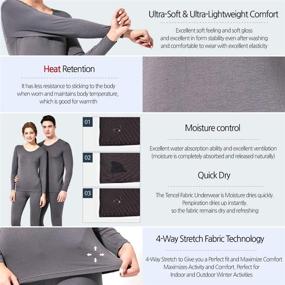 img 1 attached to 👕 Feelvery Men's Premium Tencel Silk Long Johns Thermal Underwear Set - Naturally Ultra-Soft