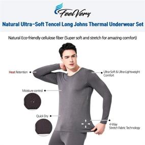 img 2 attached to 👕 Feelvery Men's Premium Tencel Silk Long Johns Thermal Underwear Set - Naturally Ultra-Soft