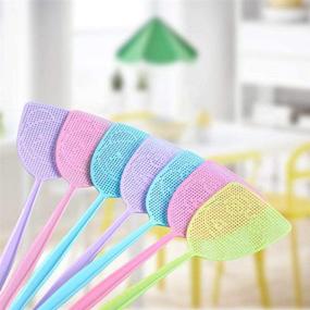 img 2 attached to 4 Pack Strong Plastic Fly 🪰 Swatter Set: Heavy Duty, Long Handle, Assorted Colors