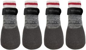 img 3 attached to 🧦 FouFou Dog 61513 2017 Heritage Rubber Dipped Socks, Large: Optimal Paw Protection for Dogs