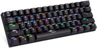 motospeed 3.0 compact 61 keys mechanical keyboard - rgb backlit, wired/wireless, type-c, gaming/office for pc/mac/linux/ipad/iphone/smartphone/laptop - blue switch logo