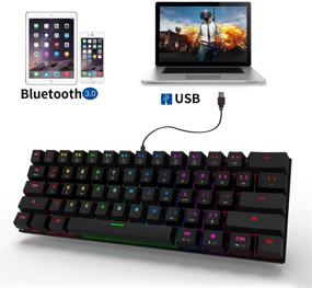 img 3 attached to Motospeed 3.0 Compact 61 Keys Mechanical Keyboard - RGB Backlit, Wired/Wireless, Type-C, Gaming/Office for PC/Mac/Linux/iPad/iPhone/Smartphone/Laptop - Blue Switch