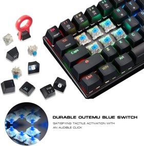 img 1 attached to Motospeed 3.0 Compact 61 Keys Mechanical Keyboard - RGB Backlit, Wired/Wireless, Type-C, Gaming/Office for PC/Mac/Linux/iPad/iPhone/Smartphone/Laptop - Blue Switch