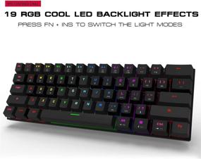 img 2 attached to Motospeed 3.0 Compact 61 Keys Mechanical Keyboard - RGB Backlit, Wired/Wireless, Type-C, Gaming/Office for PC/Mac/Linux/iPad/iPhone/Smartphone/Laptop - Blue Switch