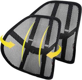 img 4 attached to Lumbar Support (2 Pack) with Breathable Mesh, Ideal for Car and Office Chairs