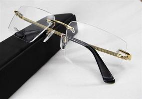 img 2 attached to Circleperson Rimless Titanium Eyeglasses Square