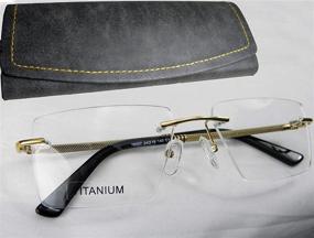 img 3 attached to Circleperson Rimless Titanium Eyeglasses Square