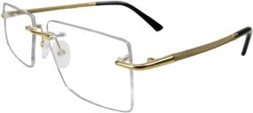 img 4 attached to Circleperson Rimless Titanium Eyeglasses Square