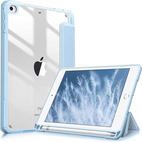 img 4 attached to 📱 Fintie Hybrid Slim Case for iPad Mini 5th Generation 2019 / iPad Mini 4 - [Built-in Pencil Holder] Shockproof Cover with Clear Transparent Back Shell, Auto Wake/Sleep - Sky Blue - 7.9" iPad Mini