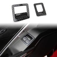 🚀 carbon fiber-style door window lift switch frame cover moldings for 2014-2018 chevrolet corvette c7 - enhancing accessory logo