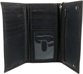 img 1 attached to CTM Hunter Leather Trifold Wallet