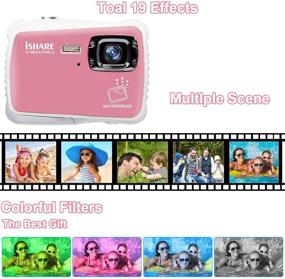 img 3 attached to 📸 Kids Camera, 21MP HD 3M Waterproof Digital Camera for Kids, 2.0 Inch LCD Display, 8X Digital Zoom, Flash and Mic – Perfect Gift for Boys and Girls (Pink)