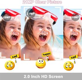 img 1 attached to 📸 Kids Camera, 21MP HD 3M Waterproof Digital Camera for Kids, 2.0 Inch LCD Display, 8X Digital Zoom, Flash and Mic – Perfect Gift for Boys and Girls (Pink)