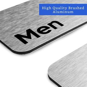 img 2 attached to Brushed Aluminum Restroom Signs Set