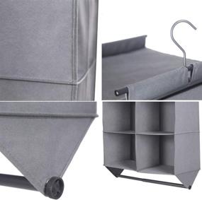 img 2 attached to 🗂️ Hanging Closet Organizer with Garment Rod for Efficient Storage Solutions - Grey