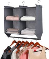 🗂️ hanging closet organizer with garment rod for efficient storage solutions - grey logo