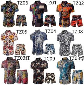 img 1 attached to KISSQIQI Tracksuit Floral Hawaiian Sleeve Men's Clothing