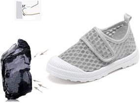 img 2 attached to 👟 Breathable Slip-on Mesh Sneakers Sandals Water Shoes for Running, Pool, Beach - CIOR Boys & Girls Toddler/Kids