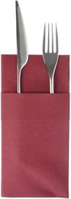 img 3 attached to Derin Kangaroo Airlaid Napkin: Linen-Like Disposable 🍽️ with Flatware Pocket (Burgundy) - Pack of 50