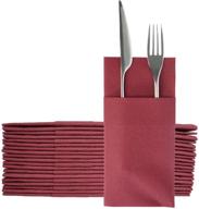 derin kangaroo airlaid napkin: linen-like disposable 🍽️ with flatware pocket (burgundy) - pack of 50 logo