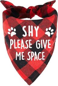 img 4 attached to 🐾 Adorable Red Plaid Pet Dog Cat Bandana Scarf - Funny, Cute, and Perfect for Family Kitchens! Shy Pet? Give Them Space with this Charming Puppy Dog Scarf - Ideal Pet Birthday Gift!