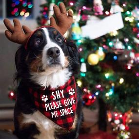 img 2 attached to 🐾 Adorable Red Plaid Pet Dog Cat Bandana Scarf - Funny, Cute, and Perfect for Family Kitchens! Shy Pet? Give Them Space with this Charming Puppy Dog Scarf - Ideal Pet Birthday Gift!