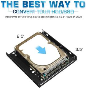 img 1 attached to SSD/HDD Metal Mounting Bracket Kit 2.5 to 3.5: Convert 2.5 inch Drive to 3.5 inch Bay