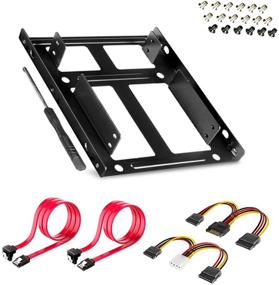 img 4 attached to SSD/HDD Metal Mounting Bracket Kit 2.5 to 3.5: Convert 2.5 inch Drive to 3.5 inch Bay